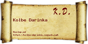 Kolbe Darinka névjegykártya